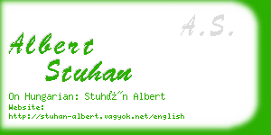 albert stuhan business card